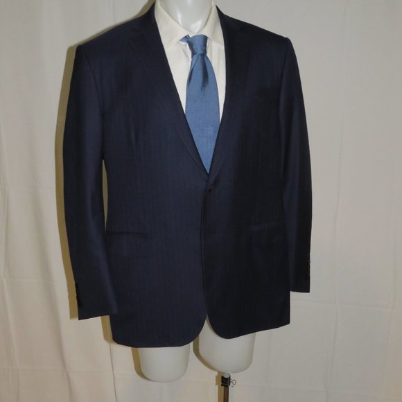 Ermenegildo Zegna 15milmil15 Blue Striped Recent Two Button Suit Jacket 48R - Picture 6 of 10